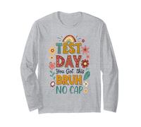 Il Giorno del Test You Got This Bruh No cap Funny Testing Day Teacher Maglia a Manica