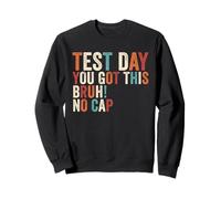 Il giorno del test You Got This Bruh No Cap Retro Teacher Test Day Felpa