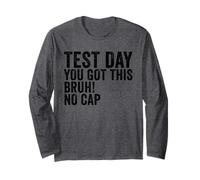 Il giorno del test You Got This Bruh No Cap Retro Teacher Test Day Maglia a Manica