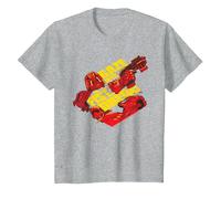 Il Giudice Dredd Guarda nel Pugno di Dredd 2000 AD Kids Maglietta, Bambini, Grigio Melange, 4 Anni