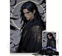 Il Giuramento del Corvo - Puzzle del Guerriero Oscuro per Adolescenti 1000 Pezzi Richiamo Aggiornamento Calma Rilassamento Ritaglio Chiaro Collezione di Opere d'Arte (38x26cm)