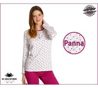 Il Granchio GP6045 Pigiama Donna, Caldo Cotone Maglia Fantasia Cuoricini e Pois