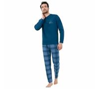 Il Granchio Pigiama 4004 in Puro Caldo Cotone Interlock Modello Morbido Caldo Uomo Oceano M