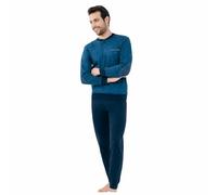 Il Granchio Pigiama 4005 in Caldo Cotone Interlock Maglia Incrociata Soffice Invernale Uomo