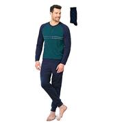 Il Granchio Pigiama da Uomo Invernale + Calza - Pigiama Uomo Caldo Cotone - Pigiama Uomo Invernale (2035 Bosco, XL)