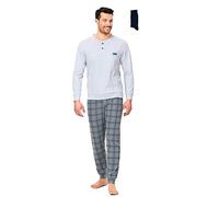 Il Granchio Pigiama da Uomo Invernale + Calza - Pigiama Uomo Caldo Cotone - Pigiama Uomo Invernale (2036 Grigio, XL)