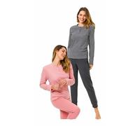 Il Granchio Pigiama Donna Invernale in Caldo Jacquard Pigiama Donna Felpato Diverse Fantasie (6029 Malva, M)