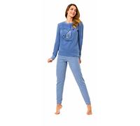 Il Granchio Pigiama Donna Invernale in Caldo Jacquard Pigiama Donna Felpato Diverse Fantasie (6031 Denim, L)