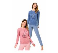 Il Granchio Pigiama Donna Invernale in Caldo Jacquard Pigiama Donna Felpato Diverse Fantasie (6031 Malva, L)