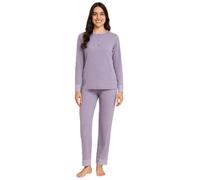 Il Granchio Pigiama Donna Lungo in Caldo Cotone GP6103 (IT, Testo, XXL, Regular, Regular, Standard, Glicine)