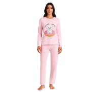 Il Granchio Pigiama Donna Lungo in Cotone GP5092 (IT, Testo, XXL, Regular, Regular, Standard, Rosa)