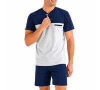 Il Granchio Pigiama Uomo Corto in Cotone GP1123 (IT, Testo, XXL, Regular, Regular, Standard, Grigio)