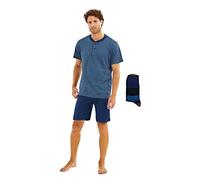Il Granchio Pigiama Uomo Cotone Corto + Calza - Pigiama Uomo Cotone Leggero - Pigiama Uomo Estivo Corto (1073 Avio, 4XL)