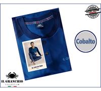 Il Granchio Pigiama Uomo Cotone Interlock Serafino Bicolore Pantalone Quadrotti