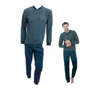 Il Granchio Pigiama Uomo Invernale in Caldo Jacquard Pigiama Uomo Felpato Diverse Fantasie (4012 Cobalto, L)