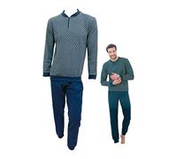 Il Granchio Pigiama Uomo Invernale in Caldo Jacquard Pigiama Uomo Felpato Diverse Fantasie (4012 Grigio, S)