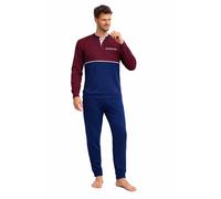 Il Granchio Pigiama Uomo Lungo in Caldo Cotone GP2084 (IT, Testo, XL, Regular, Regular, Standard, Bordeaux)