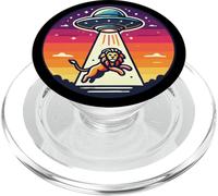 Il grande gatto del leone ha rapito il rapimento dello spazio esterno della navicella spaziale aliena PopSockets PopGrip per MagSafe