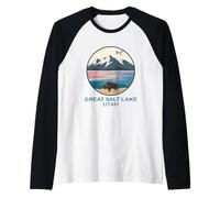 Il Grande Lago salato Utah Bisonte gabbiani SLC Acqua Wildlife Maglia con Maniche Raglan