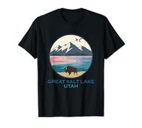 Il Grande Lago salato Utah Bisonte gabbiani SLC Acqua Wildlife Maglietta