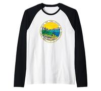 Il Grande Sigillo dello Stato di Montana ORY Y Plata Maglia con Maniche Raglan