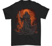 Il Grim Reaper Nei Profondità Dell'Inferno Uomo T-Shirt 100% Cotone