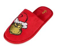 Il Grinch Pantofole/cappotti da donna, scarpe da casa in velluto rosso