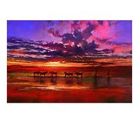 Il Gruppo Art African Sunset Jonathan Sanders Stampa Artistica, Stampe da Parete, Carta, Multicolore, 50 x 70 x 1.3 cm