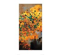 Il Gruppo Art Lily Greenwood (Farfalle su Ochres e Greys) - Stampa Artistica 50 x 100 cm, Carta, Multicolore, 50 x 100 x 1.3 cm