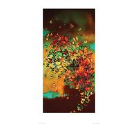 Il Gruppo Art Lily Greenwood (Farfalle su Terra d' Ombra bruciata) - Stampa Artistica 50 x 100 cm, Carta, Multicolore, 50 x 100 x 1.3 cm