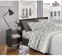 Il Gruppone Passione Casa Completo Letto In Cotone Di Flanella Lenzuola Matrimoniali,Parure, Flanella Calda e Morbida,Anti Pilling Felpato Flanellato - Stv-RosetteBeige - Matrimoniale