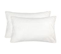 Il Gruppone Passione Casa Coppia di Federe Copricuscino 100% Cotone Morbido con Cerniera Federa Colore Bianco Fasciato Sanitario 50 x 80 Copriguanciale Antiacaro