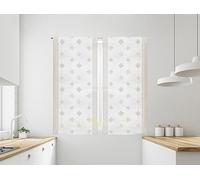 Il Gruppone Passione Casa Coppia Tendine Tende A Vetro Ricamate Semitrasparenti Finestre Porta Finestra Cucina Bagno 60 x 150 Cm o 60 x 240 Cm MOD Cleme - Tortora - 60x240 cm