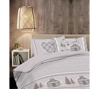 Il Gruppone Passione Casa Copripiumino 100% Cotone Sacco e Federe Prodotto Italiano con Stampe Moderne in Morbido Cotone Disegni Moderni in più Colori - Chalet Beige - Matrimoniale