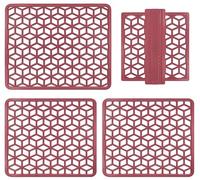 Il Gruppone Passione Casa Set 4 Pezzi Tappetini per Lavello Scolapiatti Gocciolatoio Flessibile in PVC Accessori Cucina Protettivo Antifraffi Lavandino Cucina Prodotto Italiano - Lampone