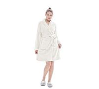 Il Gruppone Passione Casa Vestaglia Morbida Flanella Scialle Pigiama Calda e Morbida Pile Felpa Divano Coperta Maniche Lunghe (XL, Panna)