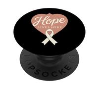 Il guerriero del nastro bianco per la consapevolezza del cancro ai polmoni respira speranza PopSockets PopGrip Adesivo