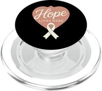 Il guerriero del nastro bianco per la consapevolezza del cancro ai polmoni respira speranza PopSockets PopGrip per MagSafe