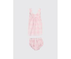 IL GUFO Set 2 pezzi da bambino con abito a quadretti in cotone e culotte coordinate 18M Rosa
