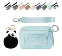 Il Iris 'Portafoglio di 2a Generazione, 5,5 × 3,5 "Custodia per Carte con Cerniera con Finestra Id, Il Iris' Pouch Braccialetto, Impermeabile Nylon Portachiavi da Donna (Blu,5,5 * 3,5 pollici)