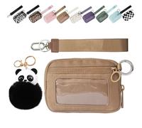 Il Iris 'Portafoglio di 2a Generazione, 5,5 × 3,5 "Custodia per Carte con Cerniera con Finestra Id, Il Iris' Pouch Braccialetto, Impermeabile Nylon Portachiavi da Donna (Marrone,5,5 * 3,5 pollici)
