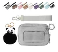 Il Iris 'Portafoglio di 2a Generazione, 5,5 × 3,5 "Custodia per Carte con Cerniera con Finestra Id, Il Iris' Pouch Braccialetto (Grigio chiaro,5,5 * 3,5 pollici)