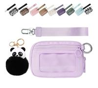 Il Iris 'Portafoglio di 2a Generazione, 5,5 × 3,5 "Custodia per Carte con Cerniera con Finestra Id, Il Iris' Pouch Braccialetto (Viola chiaro,5,5 * 3,5 pollici)