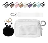 Il Iris 'Portafoglio di 2a Generazione, 5,5 × 3,5 "Custodia per Carte con Cerniera con Finestra Id, Il Iris' Pouch Braccialetto, Impermeabile Nylon Portachiavi da Donna (Bianco,5,5 * 3,5 pollici)