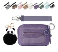 Il Iris 'Portafoglio di 2a Generazione, 5,5 × 3,5 "Custodia per Carte con Cerniera con Finestra Id, Il Iris' Pouch Braccialetto, Impermeabile Nylon Portachiavi da Donna (Porpora,5,5 * 3,5 pollici)