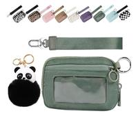 Il Iris 'Portafoglio di 2a Generazione, 5,5 × 3,5 "Custodia per Carte con Cerniera con Finestra Id, Il Iris' Pouch Braccialetto, Impermeabile Nylon Portachiavi da Donna (Verde,5,5 * 3,5 pollici)