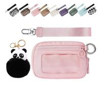 Il Iris 'Portafoglio di 2a Generazione, 5,5 × 3,5 "Custodia per Carte con Cerniera con Finestra Id, Il Iris' Pouch Braccialetto, Impermeabile Nylon Portachiavi da Donna (Rosa,5,5 * 3,5 pollici)