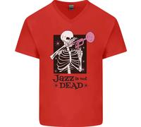 Il Jazz Non È Morto Teschio Maglietta In Cotone A V-Collo Per Uomo