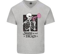 Il Jazz Non È Morto Teschio Maglietta In Cotone A V-Collo Per Uomo