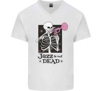 Il Jazz Non È Morto Teschio Maglietta In Cotone A V-Collo Per Uomo
